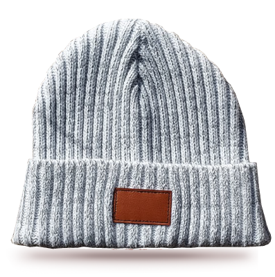 1. Silver white navnehue, First Edition, strikket med refleks